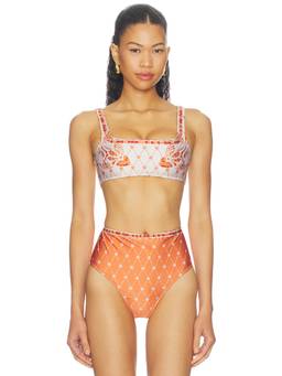 Shani Shemer - Lilia Women's Unpadded Square Neck Bikini Top Orange
