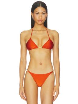 Shani Shemer - Alexander Women's Unpadded Halter Tie-Up Bikini Top Orange