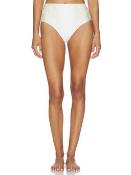 Shani Shemer - Sora Women's Eyelet Trim High Waist Bikini Bottom Cream
