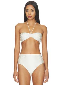 Shani Shemer - Anara Women's Unpadded Halter Tie-Up Bikini Top Cream