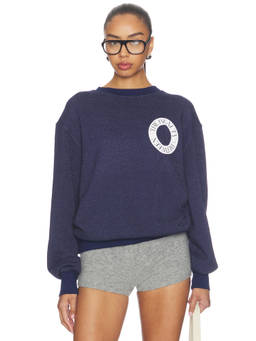 STRUT-THIS - Happily Grey Women's Graphic Lightweight Fleece Sweatshirt Navy Blue