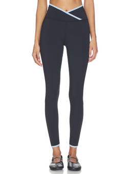 STRUT-THIS - Rae Women's High-Waist Surplice Ankle Leggings Black