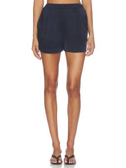 Susana Monaco - Satin Boxer Women's Lightweight Side Pocket Shorts Midnight