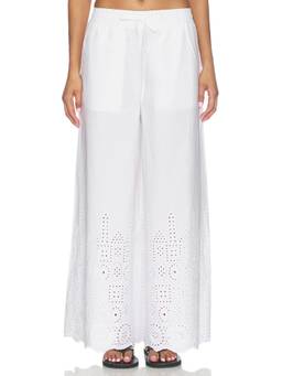 Susana Monaco - Embroidered Women's Wide-Leg Palazzo Pants White