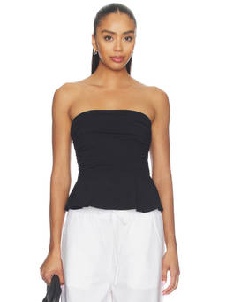 Susana Monaco - Tube Gathered Women's Strapless Flared Top Black