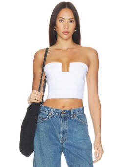 Susana Monaco - Wire Gathered Women's Strapless Tube Crop Top White