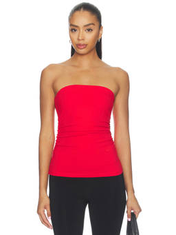 Susana Monaco - Waist Gathered Women's Ruched Strapless/Tube Top Red