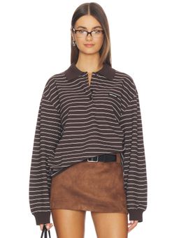 ROTATE - Pique Women's Striped Collared Polo Top Mol? Comb