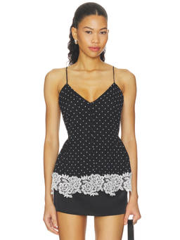 ROTATE - Laceband Women's Sleeveless V-Neck Camisole Black