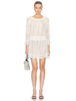 The Garment - Gilian Women's Sheer Lace Trim Babydoll Off White