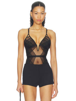 Thistle and Spire - Eclipse Women's Sheer Tulle Unpadded Bodysuit Black