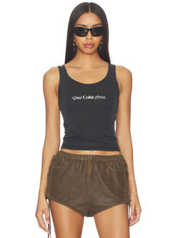 The Laundry Room - Diet Coke Please Women's Ribbed Sleeveless Tank Top Black