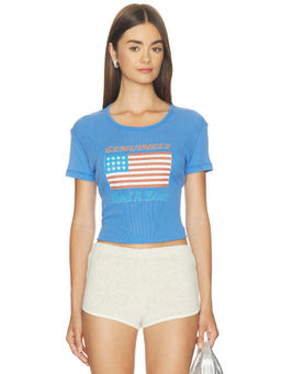 The Laundry Room - Genuinely Need A Beer Women's Graphic Ribbed Crop T-shirt Blue