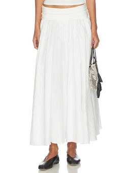 The Line by K - Lowe Women's Poplin Pull-On Maxi Skirt White