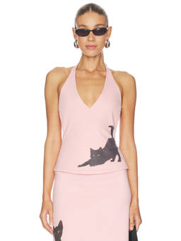 Tyler McGillivary - Collector Women's Graphic Halter Neck Sleeveless Top Pink