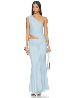 Tiger Mist - Cobi 2.0 Women's One Shoulder Cut-Out Wrap Tie Maxi Dress Blue