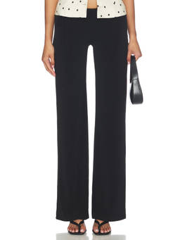 Tiger Mist - Stretch Jersey Women's Tie-Up Wide Trousers Black