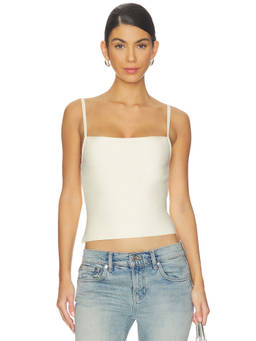 Tiger Mist - Midori Women's Bandage Square Neck Sleeveless Top Beige