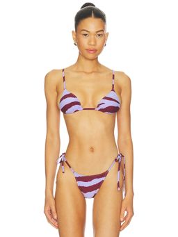 Tropic of C - Equator Women's Unpadded Tie-Up Bikini Top Purple