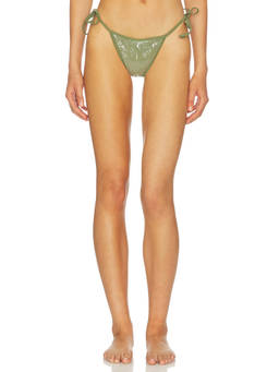 Tropic of C - Sequin Praia Women's Side Tie Sequin Trim Bikini Bottom Green