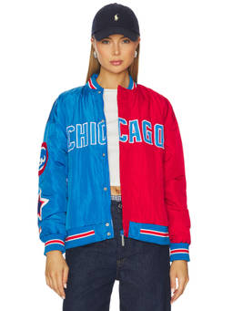 Terez - Chicago Cubs Women's Embroidered Bomber Jacket Multi-Color