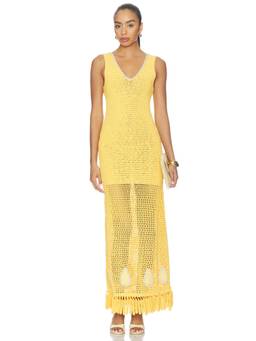 The Wolf Gang - Naia Crochet Women's Sleeveless V-Neck Maxi Dress Butter