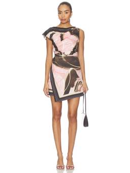 AMUR - Jovie Women's Asymmetrical Printed Mini Dress Multi-Color