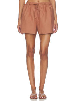vitamin A - Organic Cotton Women's Drawstring Pocket Shorts Brown