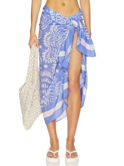 vitamin A - Samara Women's Wrap Tie Swim Cover-Up Sarong Blue