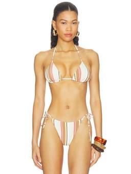 vitamin A - Gia Women's Textured Halter Tie-Up Triangle Bikini Top Tan