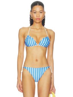 Verandah - Reversible Women's Halter Tie-Up Crossback Bikini Top Ivory