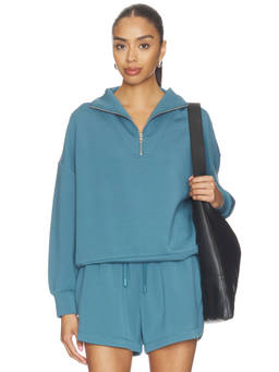 Varley - Hawley Women's Half Zip High Neck Sweatshirt Mallard Blue