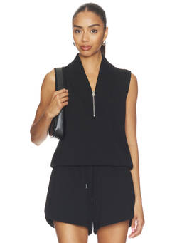 Varley - Beau Women's Sleeveless Half Zip Tank Top Black