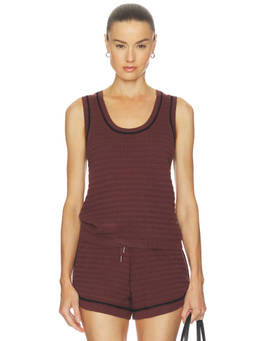 Varley - Gideon Knit Women's Sleeveless Scoop Neck Tank Top Brown