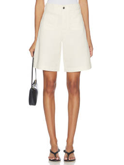 Veronica Beard - Carter Women's Mid-Waist Twill Bermuda Shorts Ecru