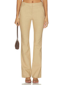 Veronica Beard - Corbette Women's Mid-Waist Stretch Straight Trousers Khaki