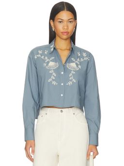 Veronica Beard - Aderes Women's Beaded Button-Down Shirt Blue