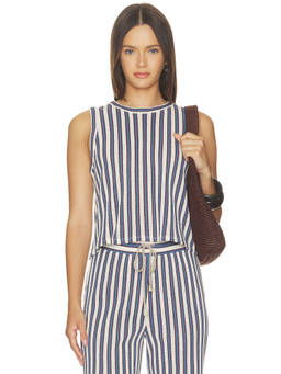 Veronica Beard - Dravin Women's Striped Sleeveless Knit Top Multi-Color