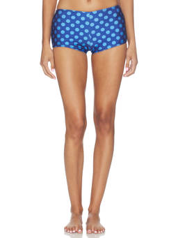 VDM - Recycled Nylon Women's Reversible Polka Dot Swim Short Indigo
