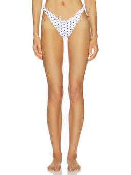 VDM - Billie Women's Reversible Ruffle Trim Bikini Bottom White
