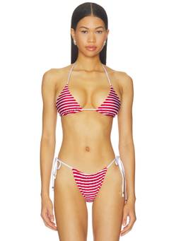 VDM - Blair Women's Reversible Halter Tie-Up Bikini Top Red