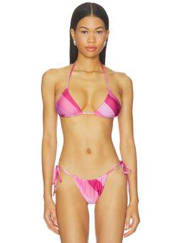 VDM - Blair Women's Reversible Halter Tie-Up Bikini Top Sorbet