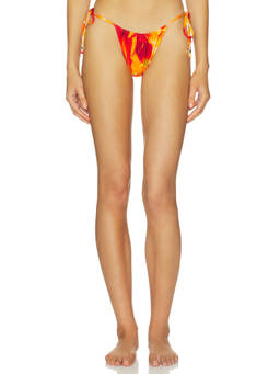 VDM - Marley Sunburst Women's Reversible Side Tie Bikini Bottom Orange