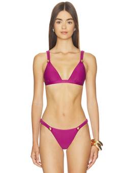 Vix Swimwear - Meera Parallel Women's Gold Accent Bikini Top Purple