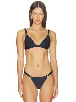 Vix Swimwear - Meera Parallel Women's Padded Adjustable Strap Bikini Top Black