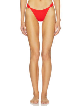Vix Swimwear - Rosie Collab Women's Textured Cheeky Bikini Bottom Spicy Red