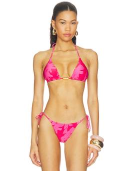Vix Swimwear - Women's Padded Halter Tie-Up Bikini Top Multi-Color