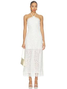 Waimari - Blair Women's Sequin Halter Neck Maxi Dress White