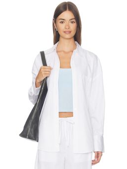 WAO - Poplin Women's Lightweight Button-Down Shirt White