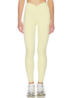 WeWoreWhat - Ruched V Women's Pull-On Elastic Waist Leggings Cream